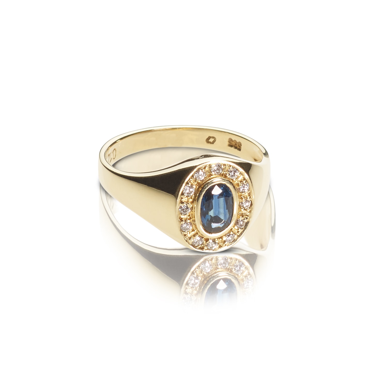 Schmuck: Saphir Ring mit Brillanten Gelbgold Gr. 56 aus 585 Gelbgold von Last Pieces