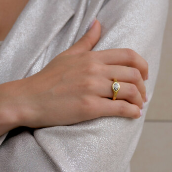 Schmuck: Leo Wittwer Brillant Ring Gelbgold Gr. 55 aus 585 Weißgold von Last Pieces