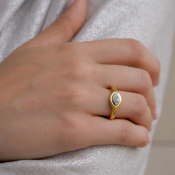 Schmuck: Leo Wittwer Brillant Ring Gelbgold Gr. 55 aus 585 Weißgold von Last Pieces