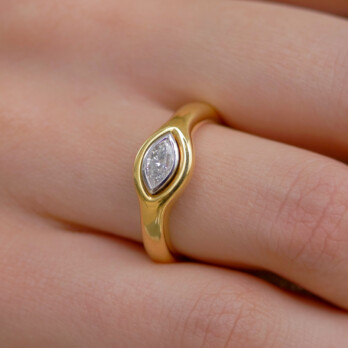 Schmuck: Leo Wittwer Brillant Ring Gelbgold Gr. 55 aus 585 Weißgold von Last Pieces