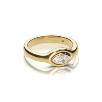 Schmuck: Leo Wittwer Brillant Ring Gelbgold Gr. 55 aus 585 Weißgold von Last Pieces