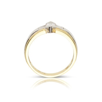 Schmuck: Diamant Ring Gelb & Weißgold Navetteschliff Gr. 54 aus 750 Weißgold von Last Pieces