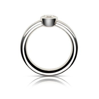 Schmuck: Solitaire Brillant Ring Weißgold matt Gr. 55 aus 750 Weißgold von Jewels by Eckstein