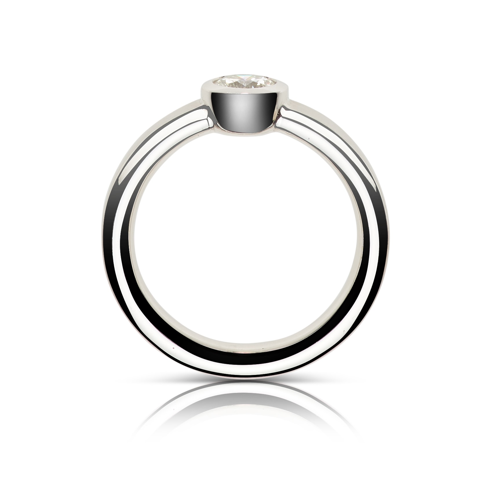 Schmuck: Solitaire Brillant Ring Weißgold matt Gr. 55 aus 750 Weißgold von Jewels by Eckstein