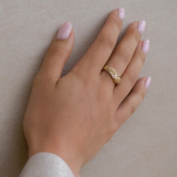 Schmuck: Brillant Ring Pavé gefasst Gelbgold Gr. 56 aus 750 Weißgold von Last Pieces