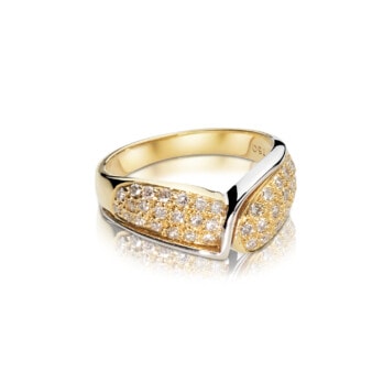 Schmuck: Brillant Ring Pavé gefasst Gelbgold Gr. 56 aus 750 Weißgold von Last Pieces