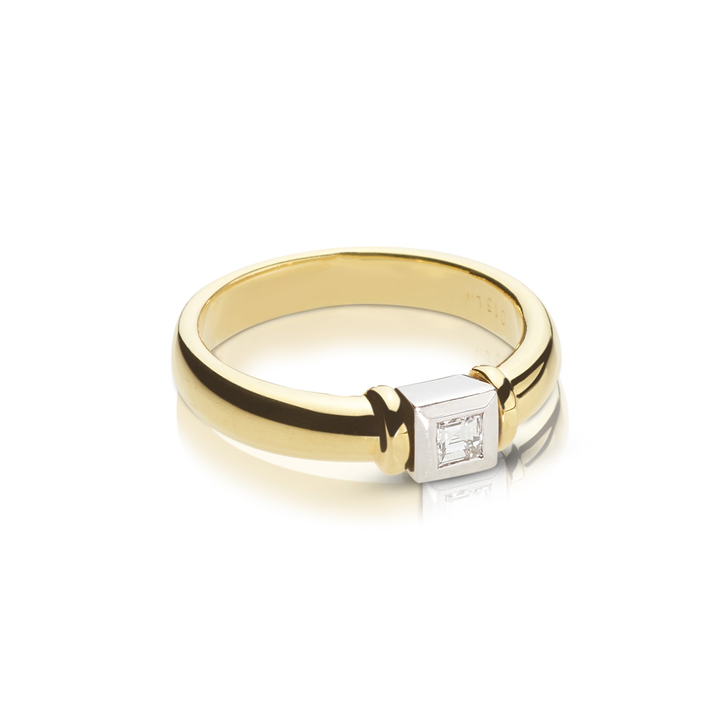 Schmuck: Princess-Cut Ring Gelbgold & Diamanten Gr. 56 aus 750 Gelbgold von Last Pieces