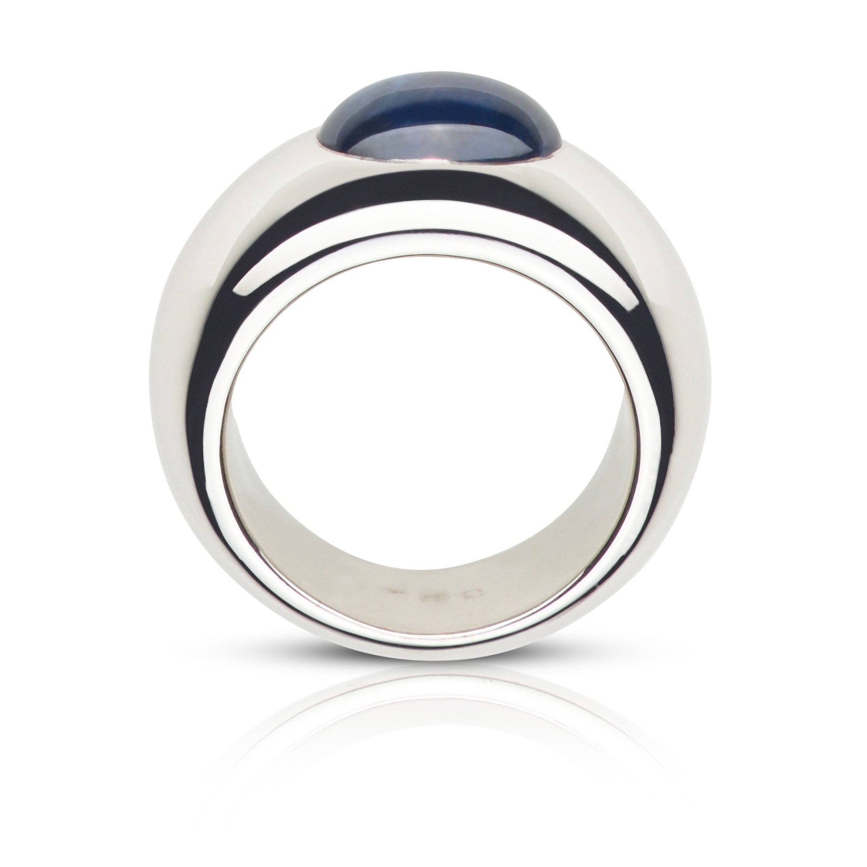 Schmuck: Saphir Ring Cabouchon Weißgold Gr. 55 aus 750 Weißgold von Last Pieces