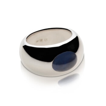 Schmuck: Saphir Ring Cabouchon Weißgold Gr. 55 aus 750 Weißgold von Last Pieces