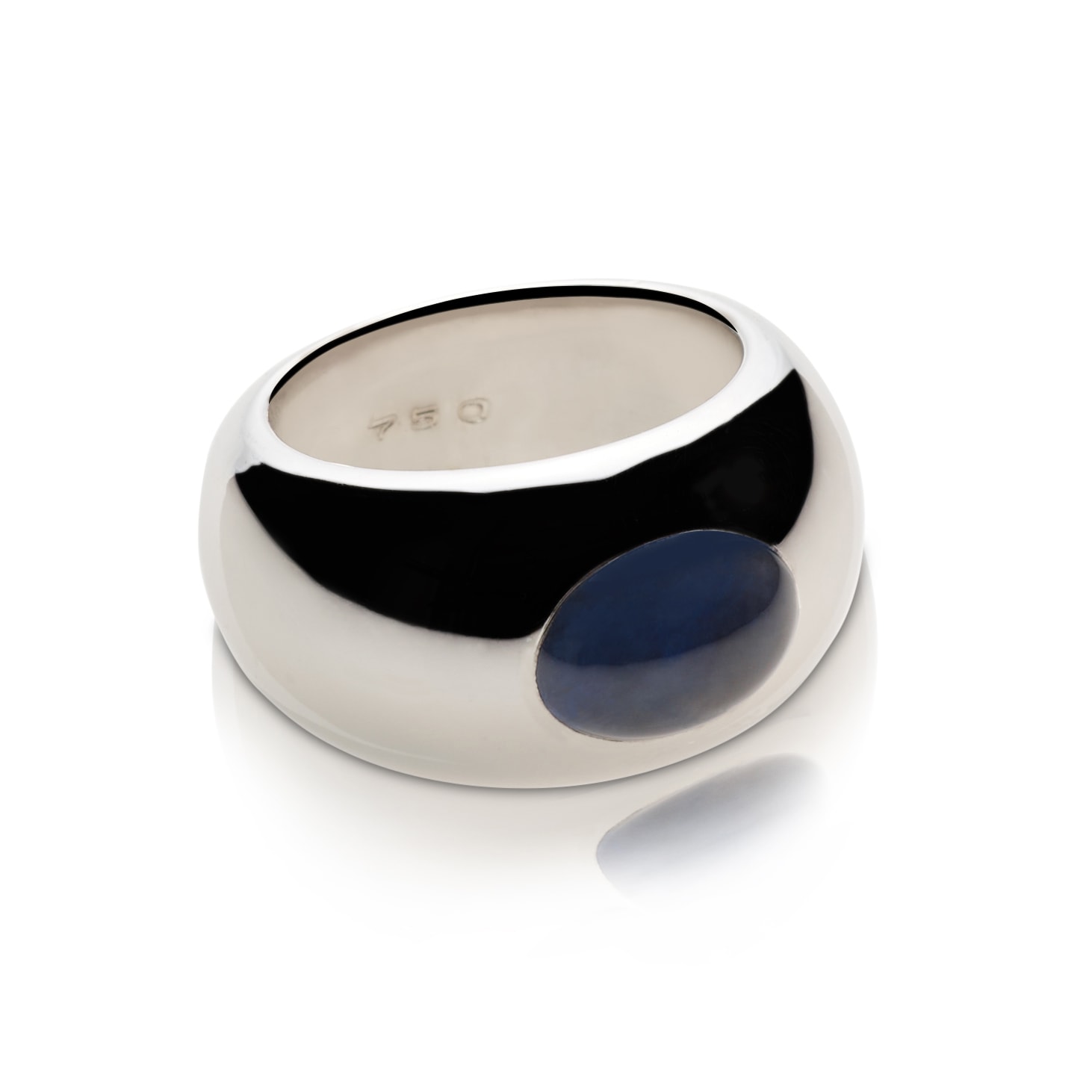 Schmuck: Saphir Ring Cabouchon Weißgold Gr. 55 aus 750 Weißgold von Last Pieces