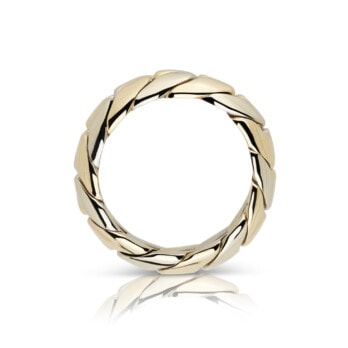 Schmuck: Geflochtener Ring Gelbgold & Weißgold Gr. 48 aus 585 Weißgold von Last Pieces