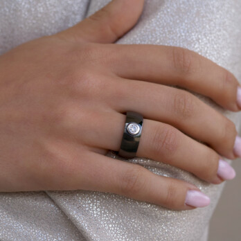 Schmuck: Brillant Ring Keramik Weißgold Gr. 54 aus Keramik von Last Pieces