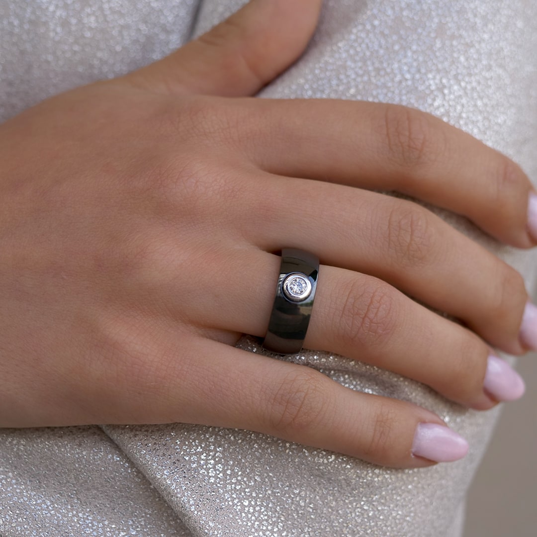 Schmuck: Brillant Ring Keramik Weißgold Gr. 54 aus Keramik von Last Pieces