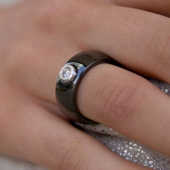 Schmuck: Brillant Ring Keramik Weißgold Gr. 54 aus Keramik von Last Pieces