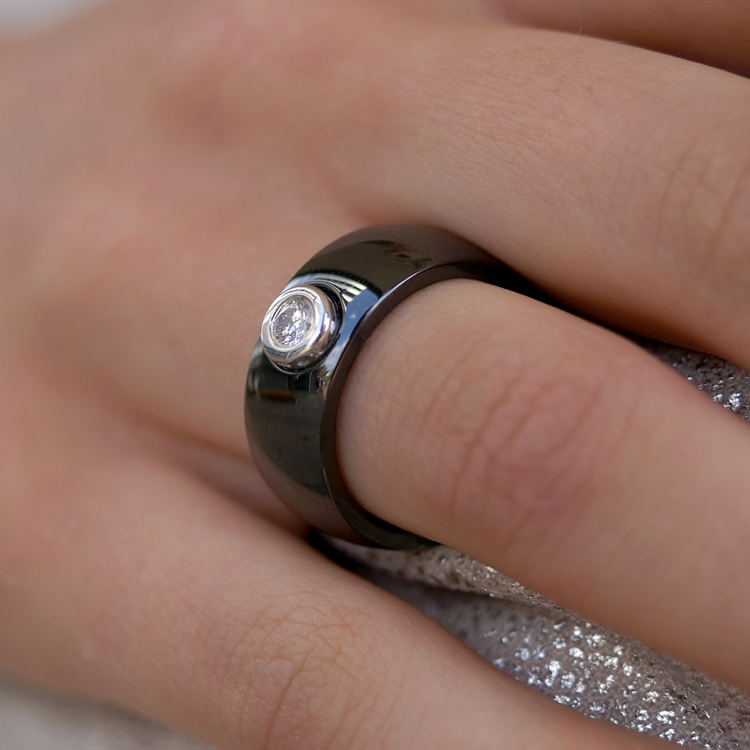 Schmuck: Brillant Ring Keramik Weißgold Gr. 54 aus Keramik von Last Pieces