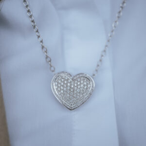 Schmuck: Herz Halskette Weißgold & Brillant 55 cm aus 750 Weißgold von Jewels by Eckstein