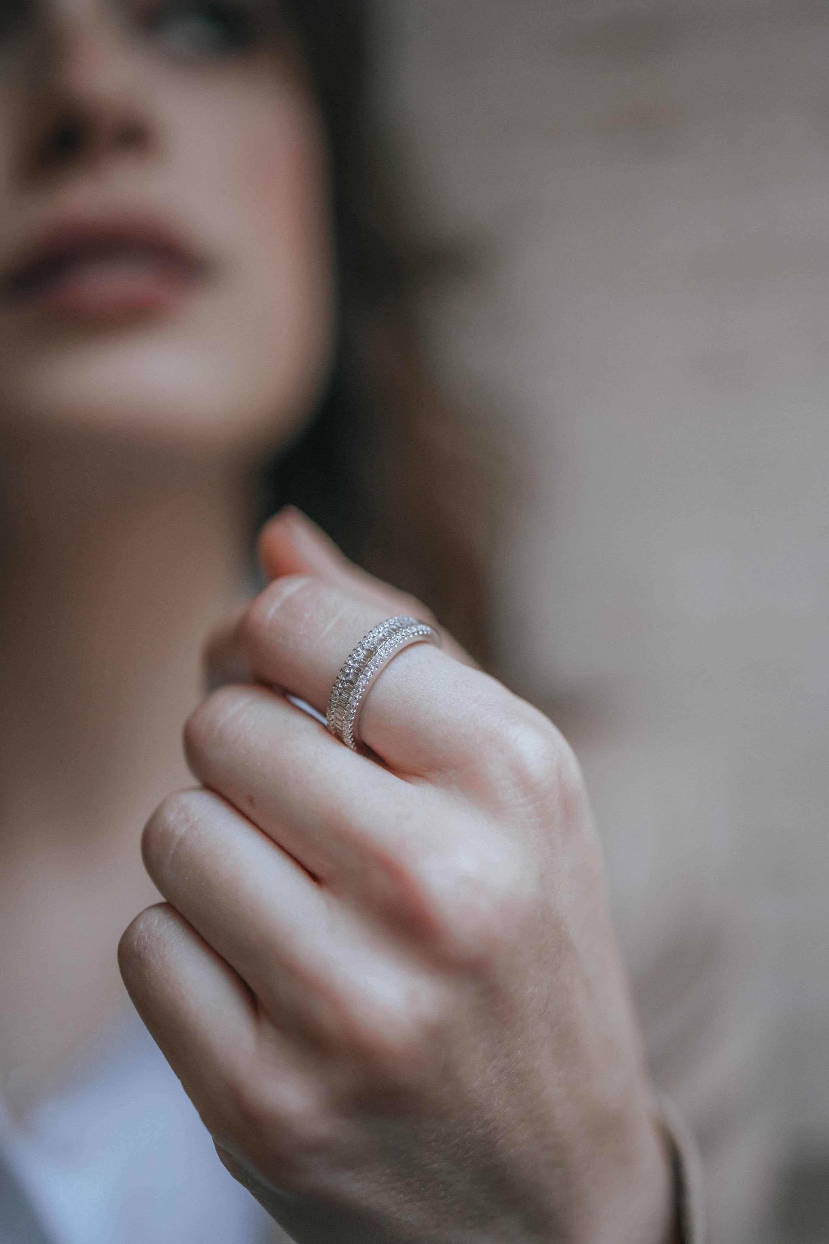 Schmuck: Memoire Ring Baguette & Brillant Weißgold Gr. 53 aus 750 Weißgold von Jewels by Eckstein