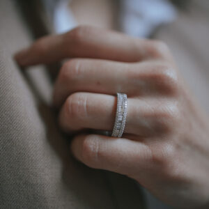 Schmuck: Memoire Ring Baguette & Brillant Weißgold Gr. 53 aus 750 Weißgold von Jewels by Eckstein