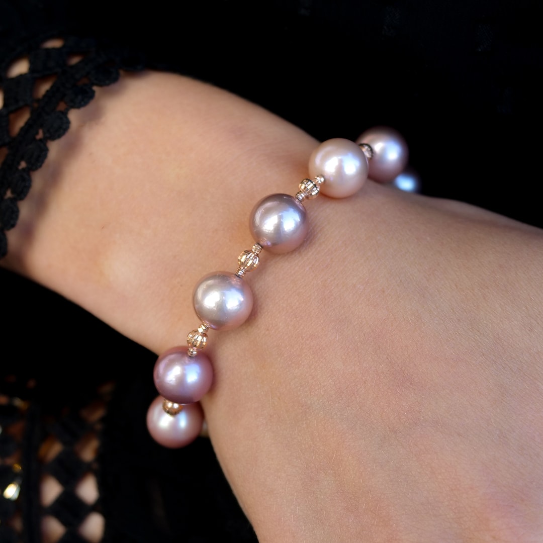 Schmuck: Perl Armband Roségold 21 cm Süßwasser 11-12 mm aus von Jewels by Eckstein