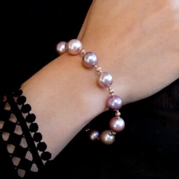 Schmuck: Perl Armband Roségold 21 cm Süßwasser 11-12 mm aus von Jewels by Eckstein