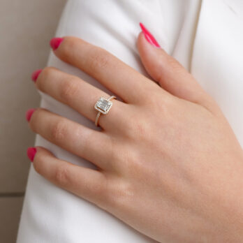 Schmuck: Diamant Ring Baguette & Brillant Roségold Gr. 53.5 aus 750 Roségold von Jewels by Eckstein