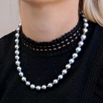 Schmuck: Collier Tahiti Perle Stahl 10-12 mm aus Edelstahl von Jewels by Eckstein