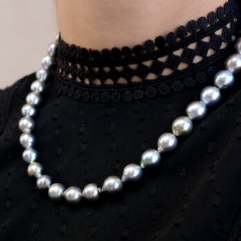 Schmuck: Collier Tahiti Perle Stahl 10-12 mm aus Edelstahl von Jewels by Eckstein