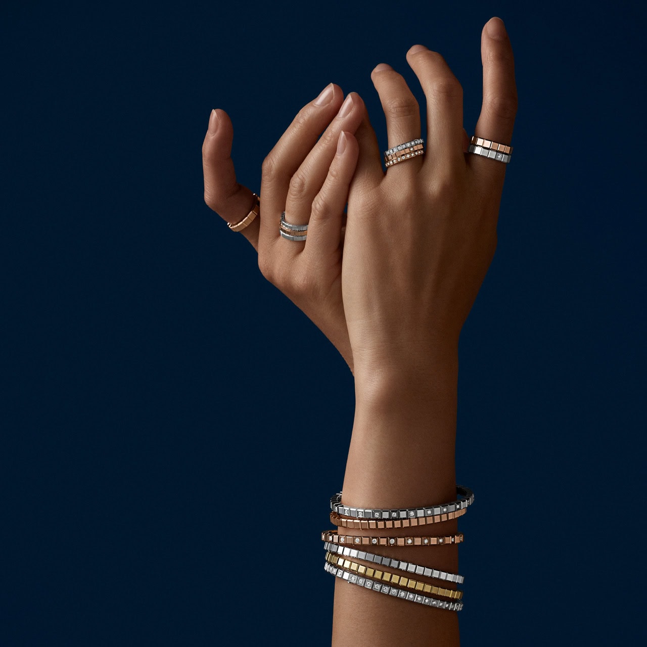 Schmuck: Chopard Ice Cube Ring aus 750 Roségold, Größe 54 aus 750 Roségold von CHOPARD