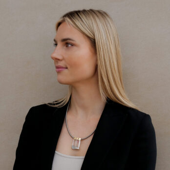 Schmuck: Bunz Halsreif Brillant Turmalin Anhänger 60 cm aus Edelstahl von Last Pieces