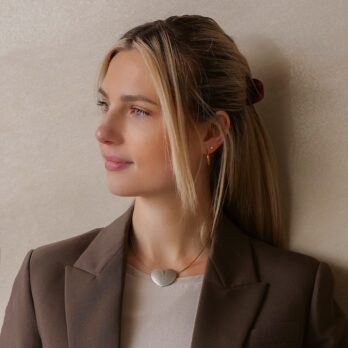 Schmuck: Halsreif mit Brillant Herz Platin & Edelstahl 40 cm aus Edelstahl von Last Pieces