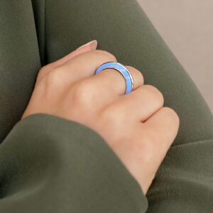 Schmuck: Edelstahl Ring Blau & Weiß Gr. 54 aus Edelstahl von Jewels by Eckstein