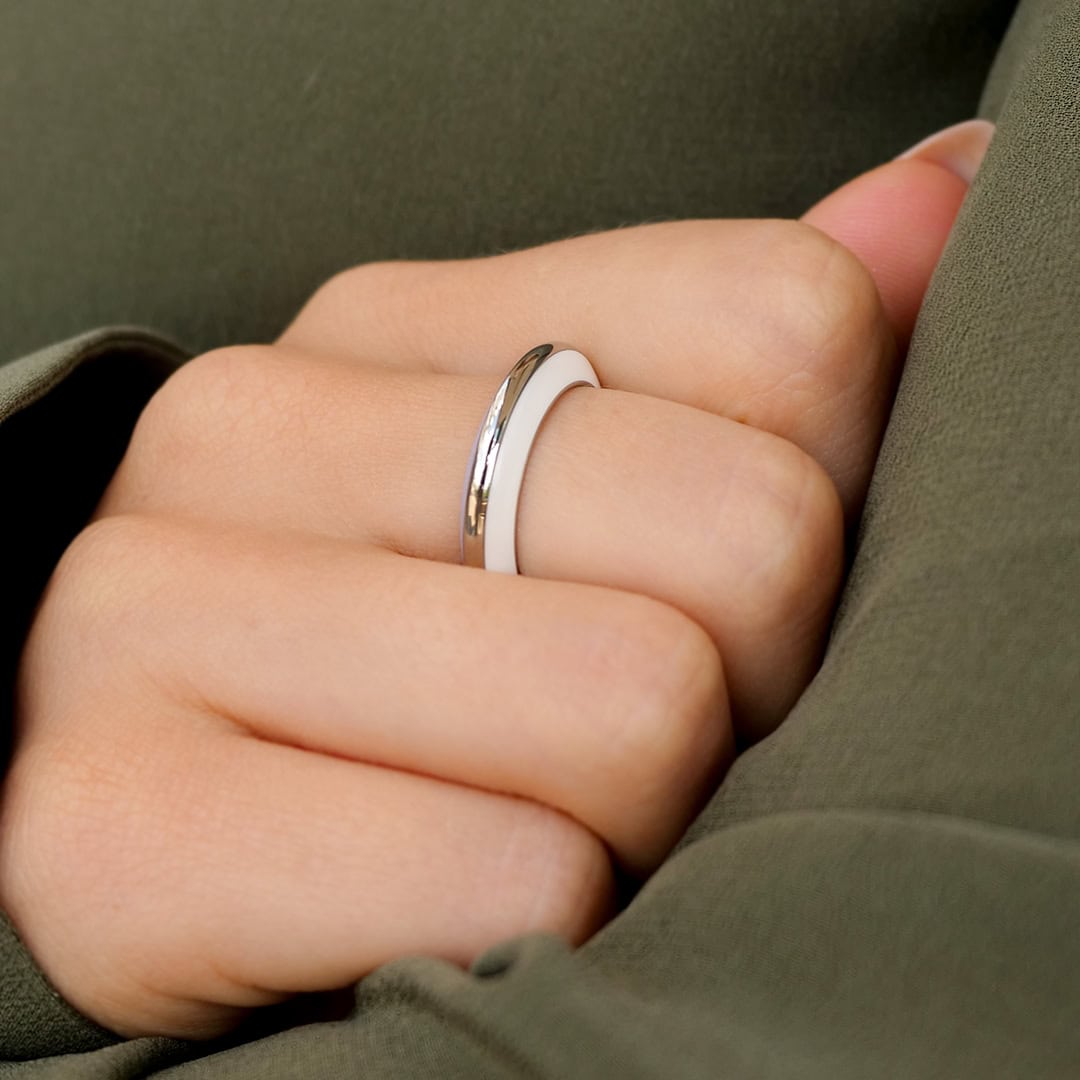 Schmuck: Edelstahl Ring Blau & Weiß Gr. 54 aus Edelstahl von Jewels by Eckstein