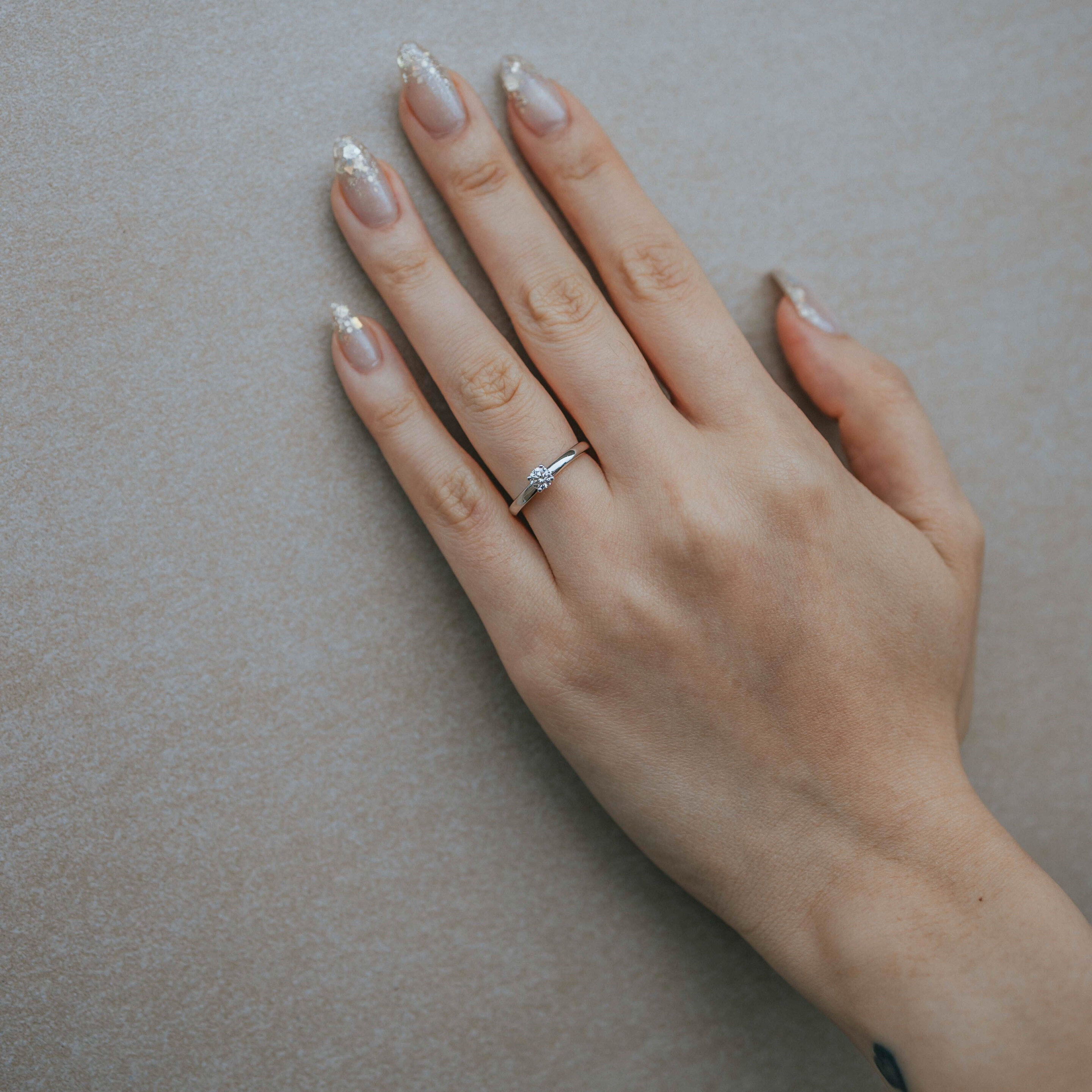 Schmuck: Solitaire Ring Weißgold Gr. 51 aus 750 Weißgold von Jewels by Eckstein