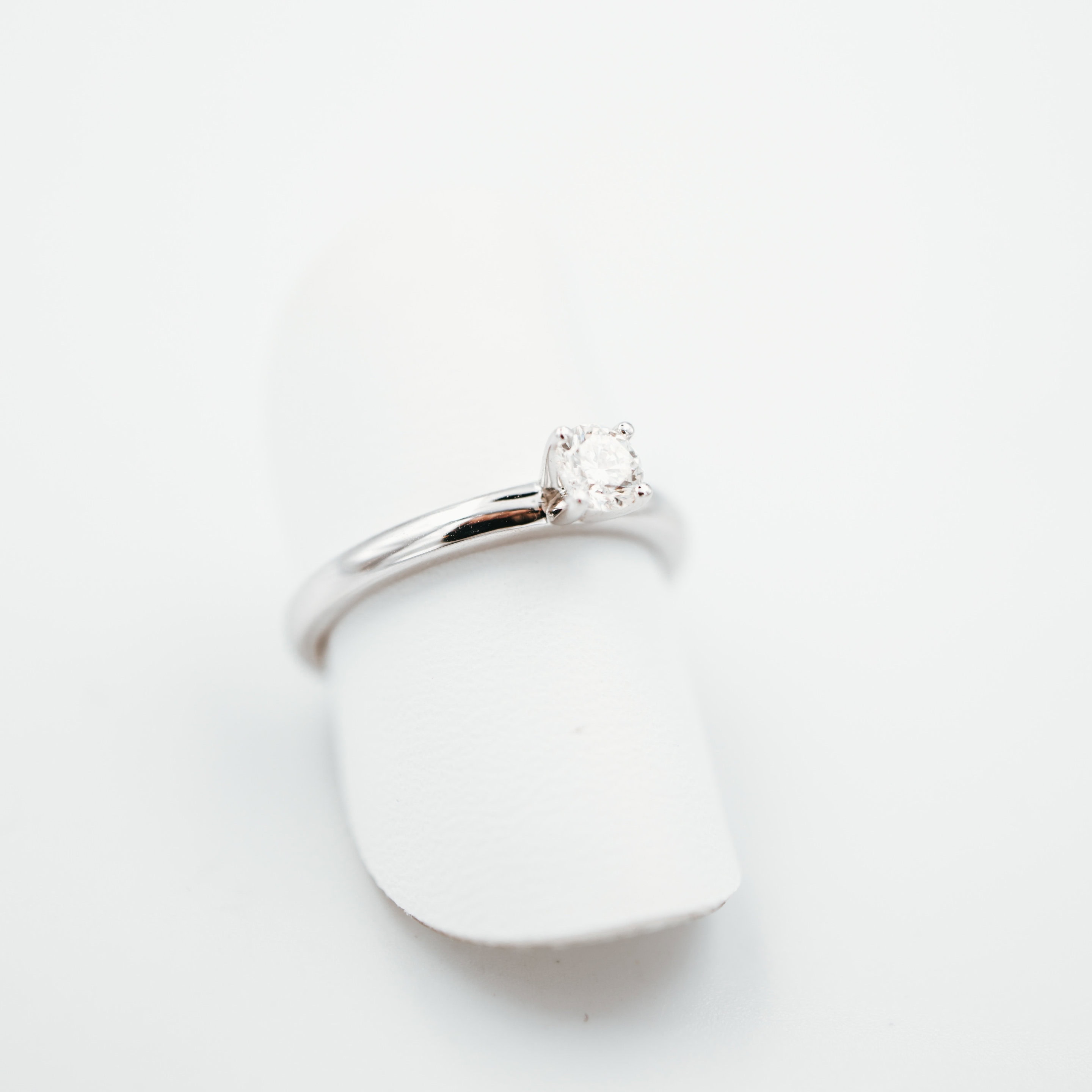 Schmuck: Solitaire Ring Weißgold Gr. 51 aus 750 Weißgold von Jewels by Eckstein