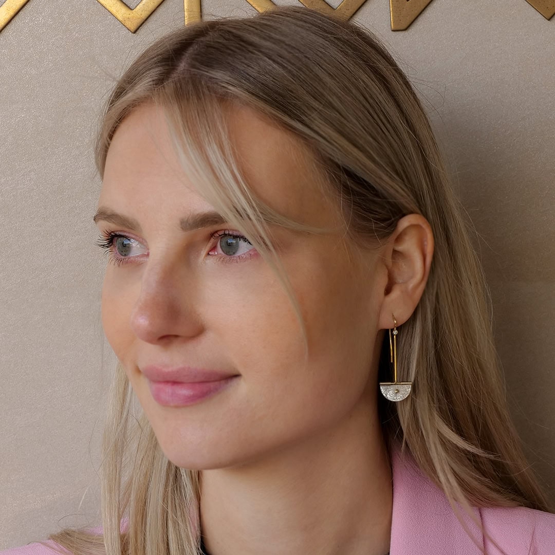 Schmuck: Vintage Ohrringe Silber & Gold gehämmert & poliert aus 925 Silber von Last Pieces