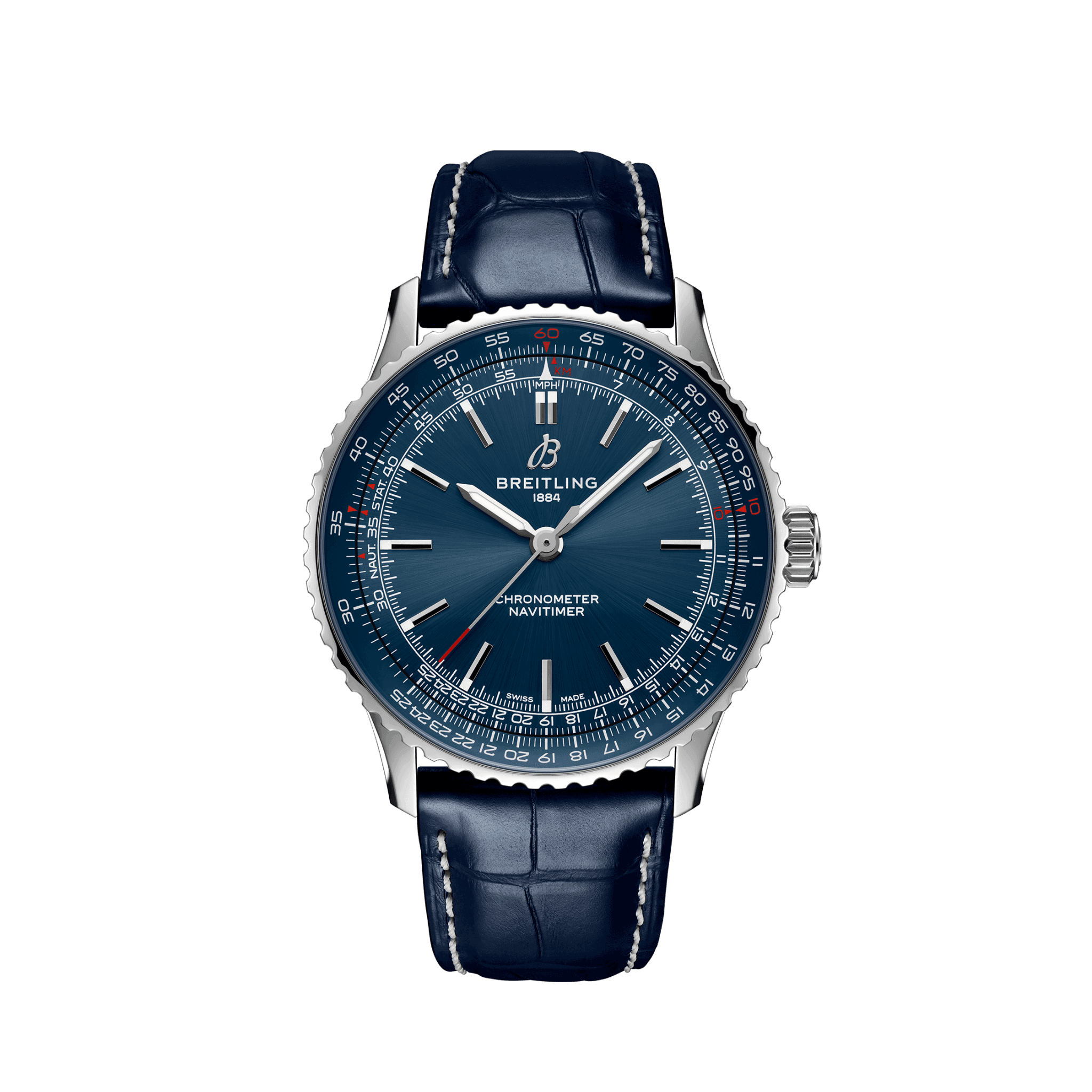 Uhren: Breitling Navitimer Automatik Blau Index 41 mm aus Edelstahl von Breitling