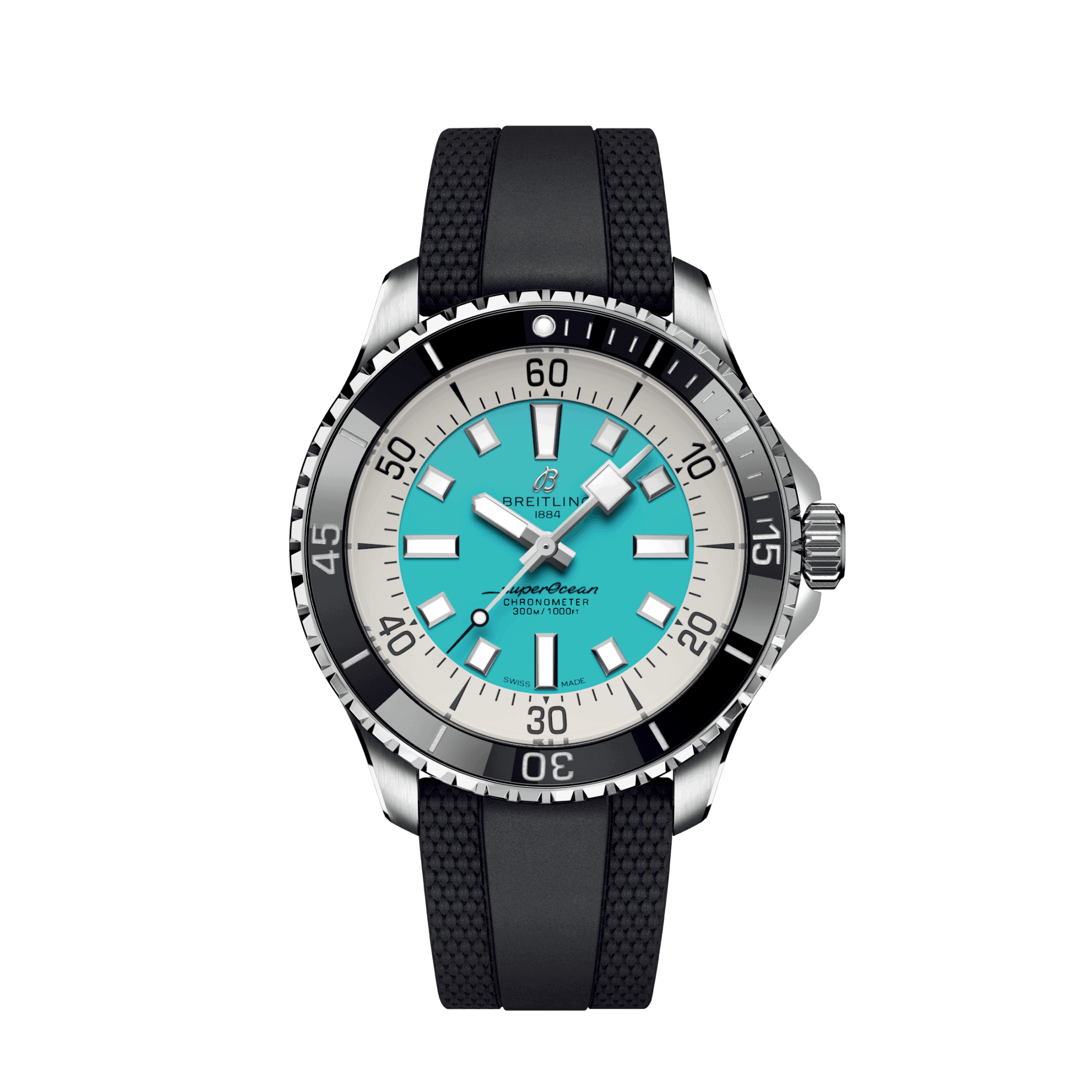 Uhren: Breitling Superocean III Automatik Türkis Weiss Index 44 mm aus Edelstahl von Breitling