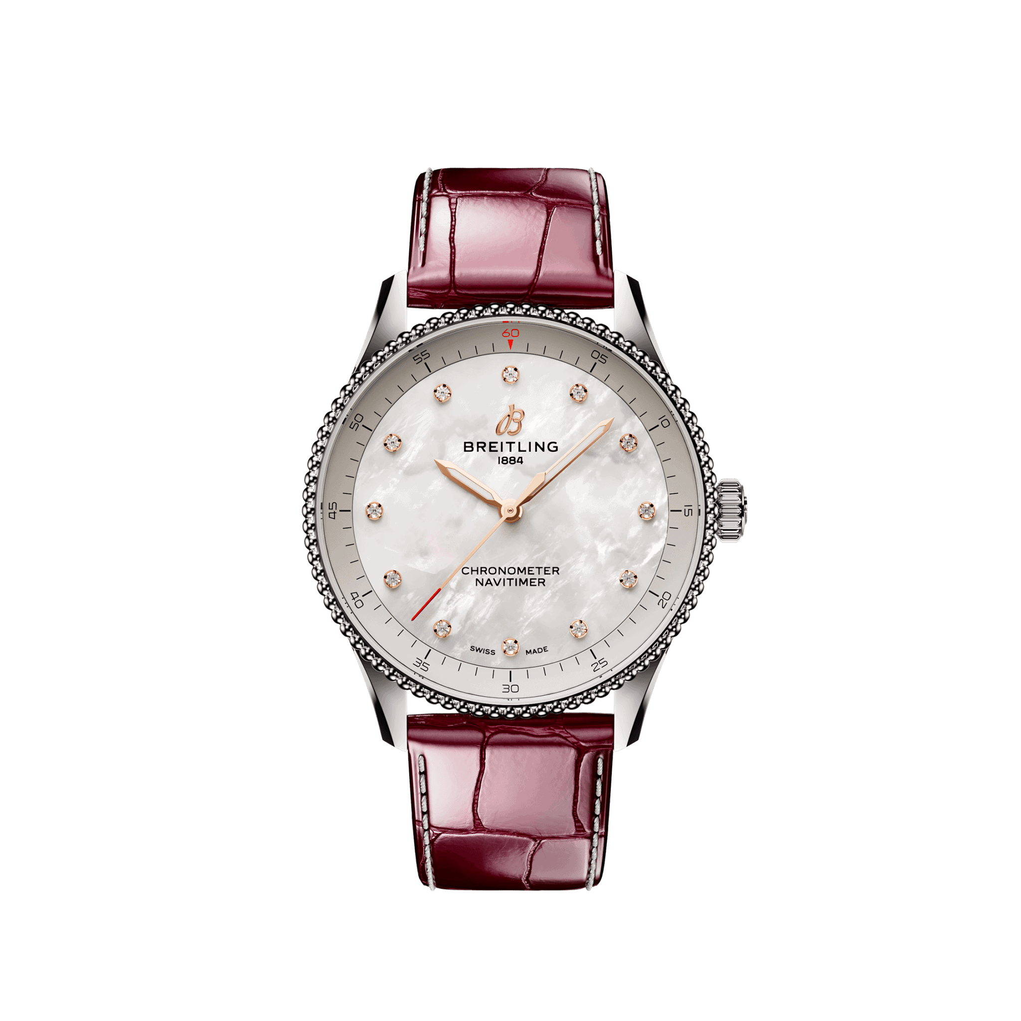 Uhren: Breitling Navitimer Automatik Perlmutt Diamant 32 mm aus Edelstahl von Breitling