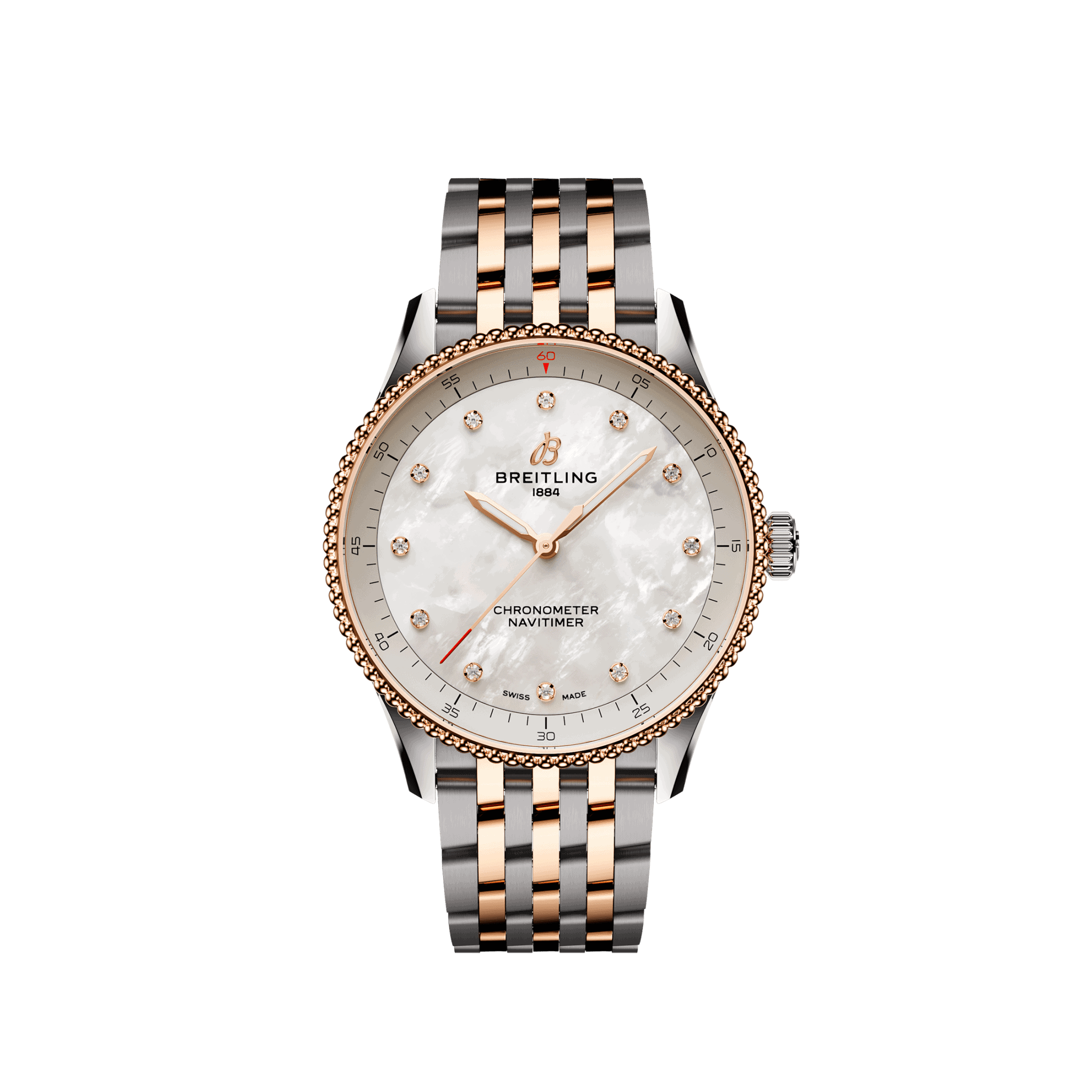 Uhren: Breitling Navitimer Automatik Perlmutt Diamant 32 mm aus Edelstahl von Breitling