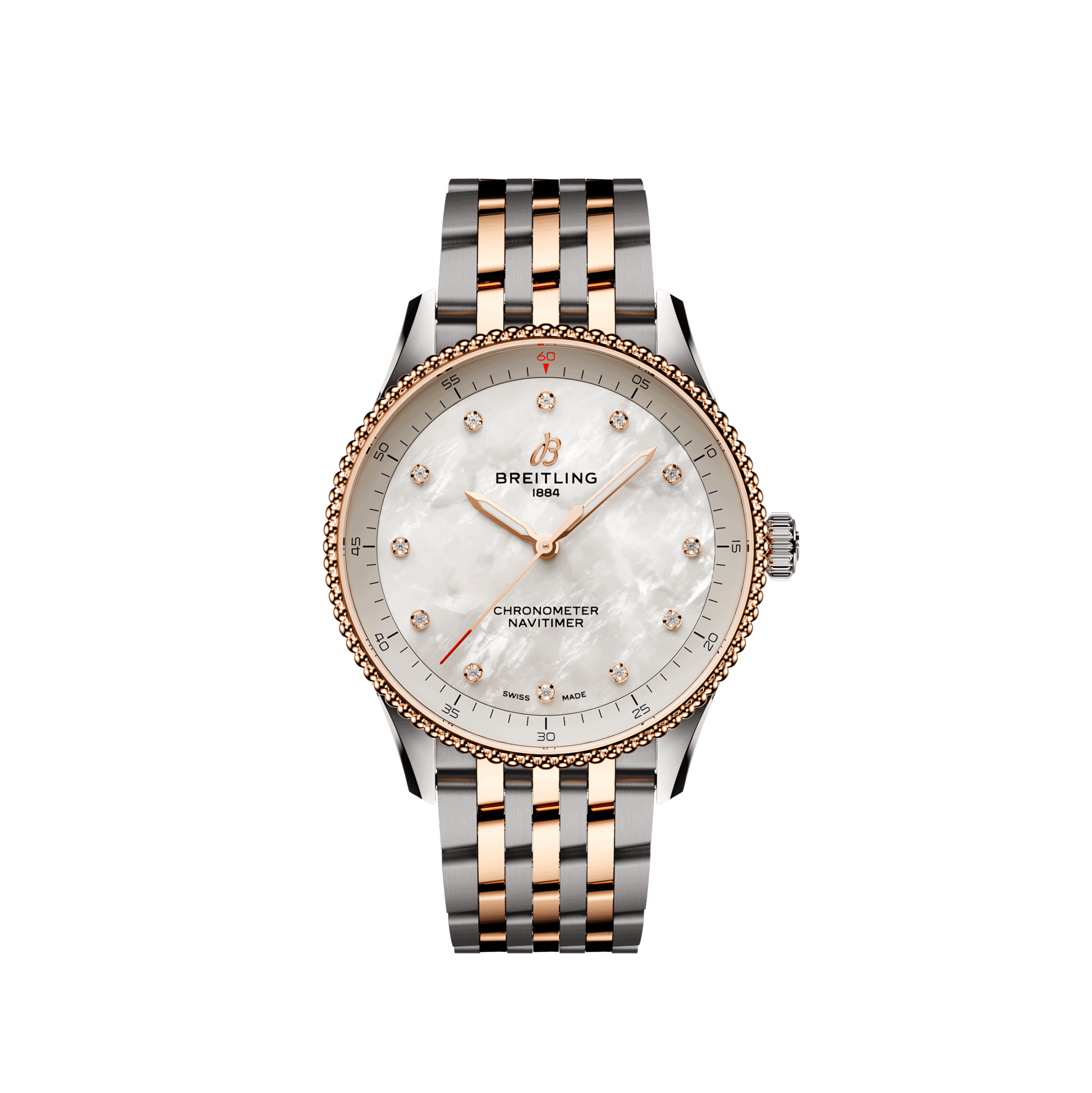 Uhren: Breitling Navitimer Automatik Perlmutt Diamant 32 mm aus Edelstahl von Breitling