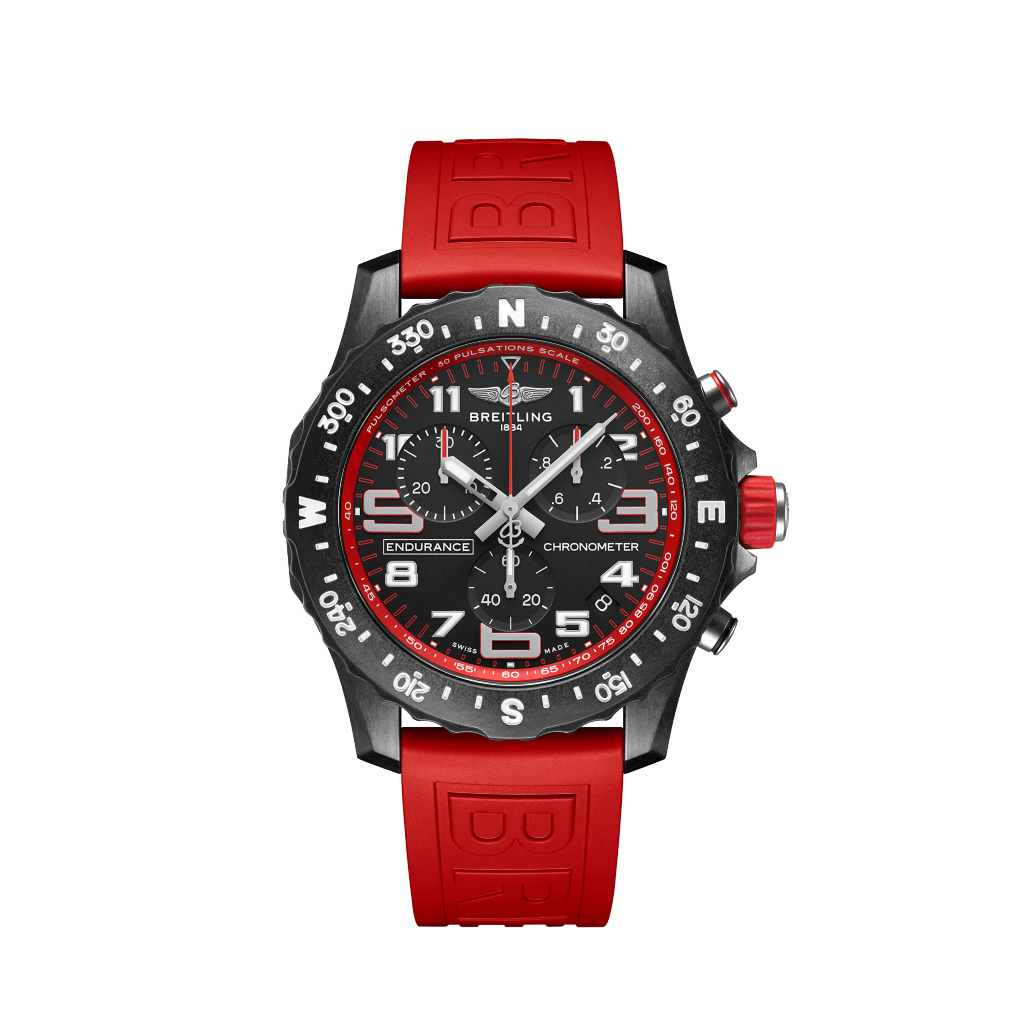 Uhren: Endurance Pro Breitlight Super Quartz Schwarz Rot 44 mm aus Edelstahl von Breitling