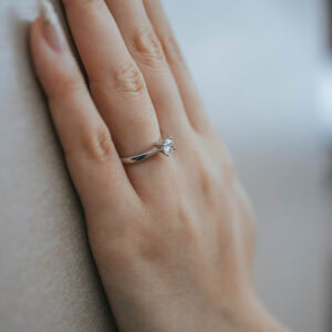 Schmuck: Solitaire Ring Weißgold Gr. 53 aus 585 Weißgold von Jewels by Eckstein