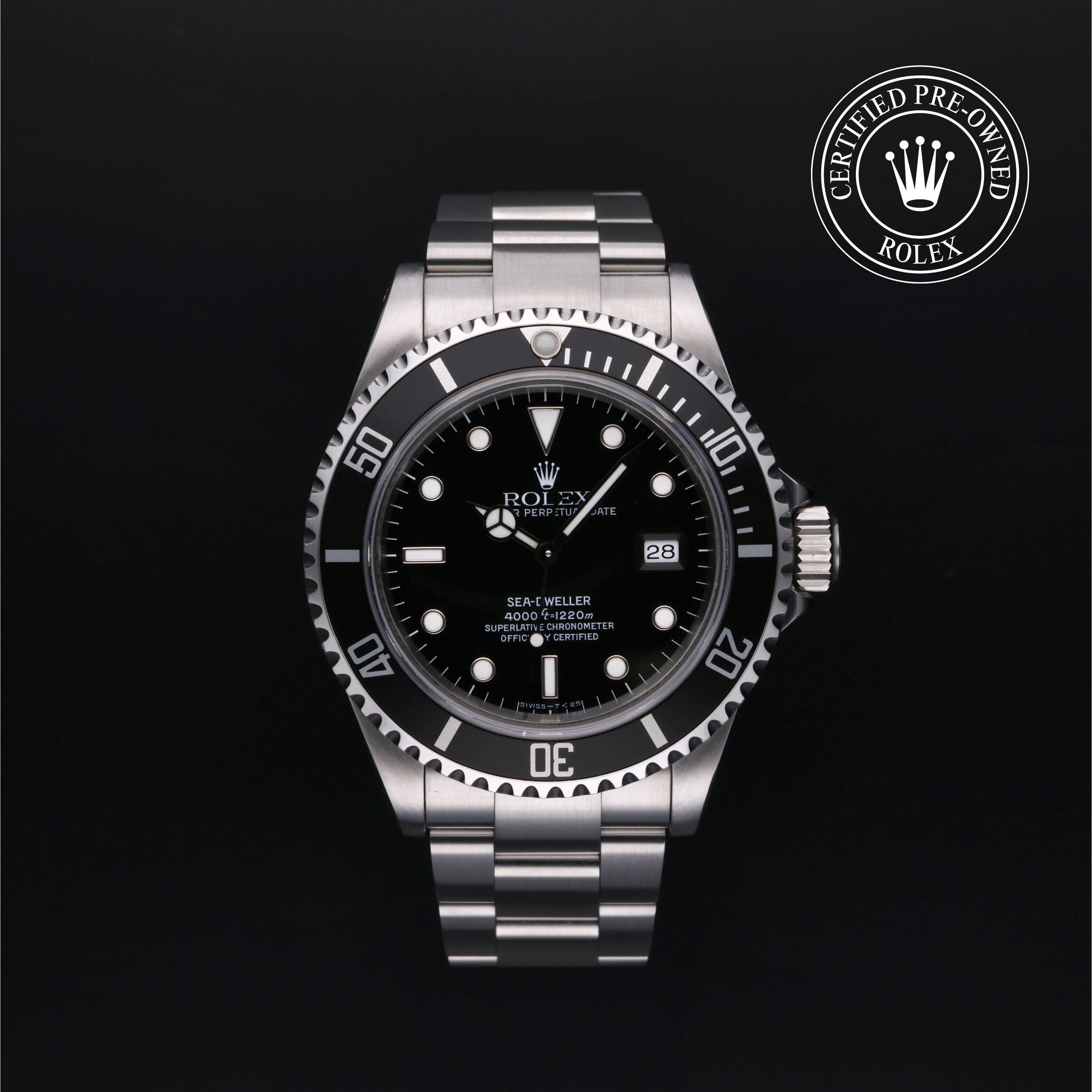 : Sea-Dweller aus Edelstahl Oystersteel von Rolex Certified Pre-Owned