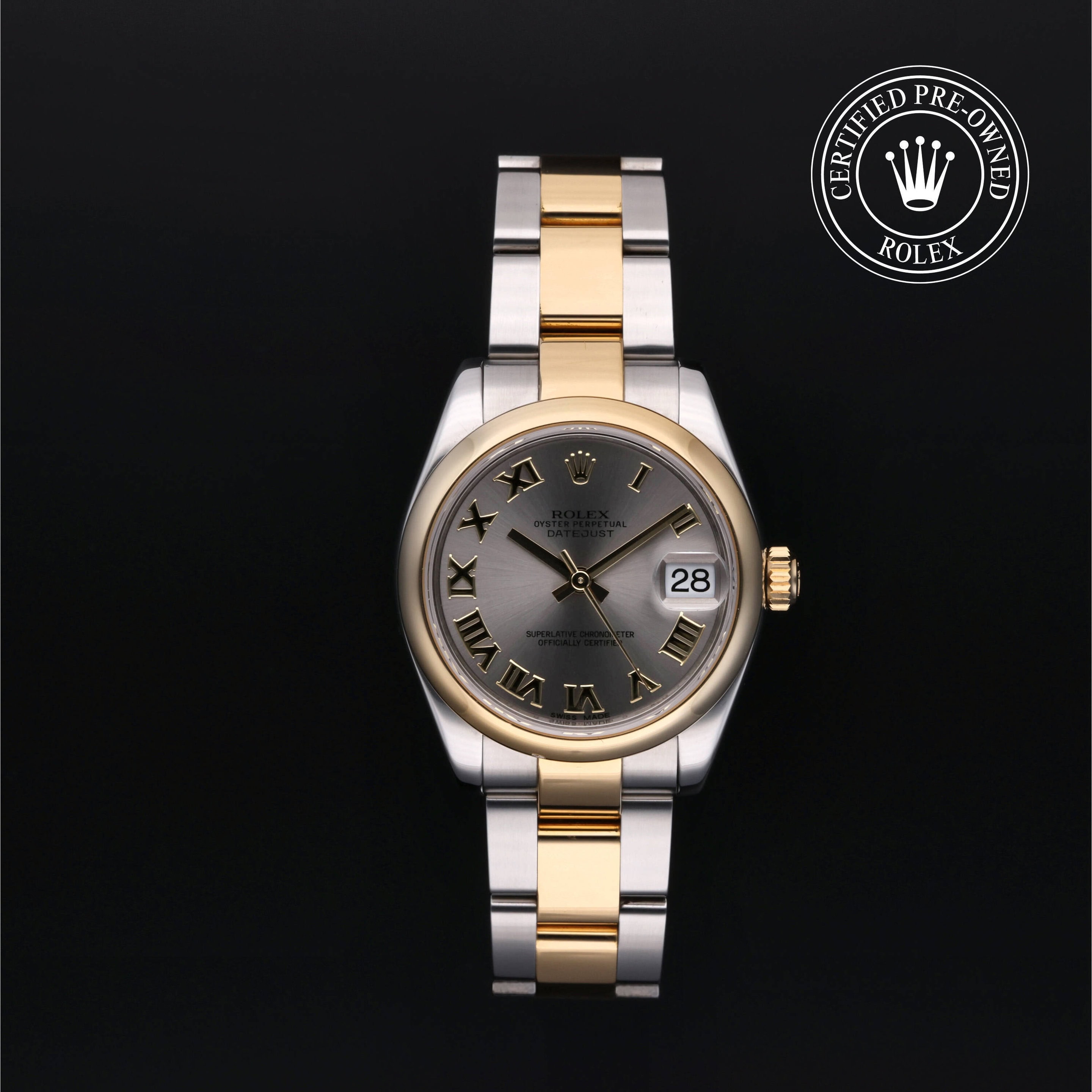 : Datejust 31 aus Edelstahl Oystersteel und Gold von Rolex Certified Pre-Owned