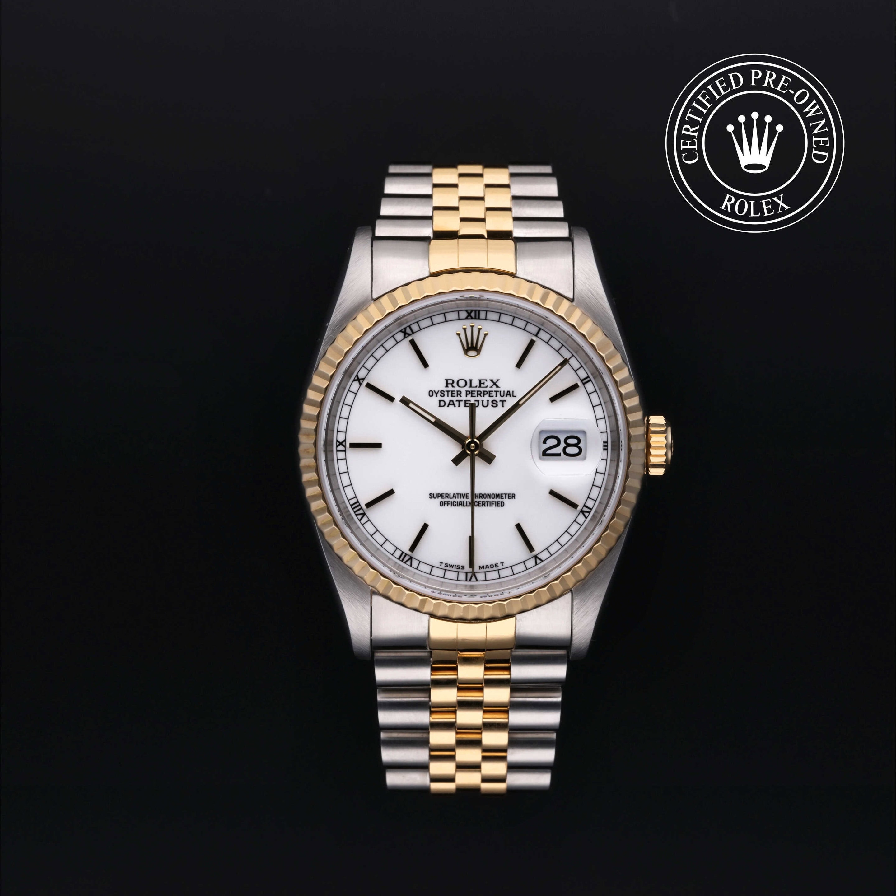 : Datejust 36 aus Edelstahl Oystersteel und Gold von Rolex Certified Pre-Owned