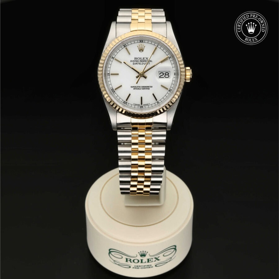 : Datejust 36 aus Edelstahl Oystersteel und Gold von Rolex Certified Pre-Owned