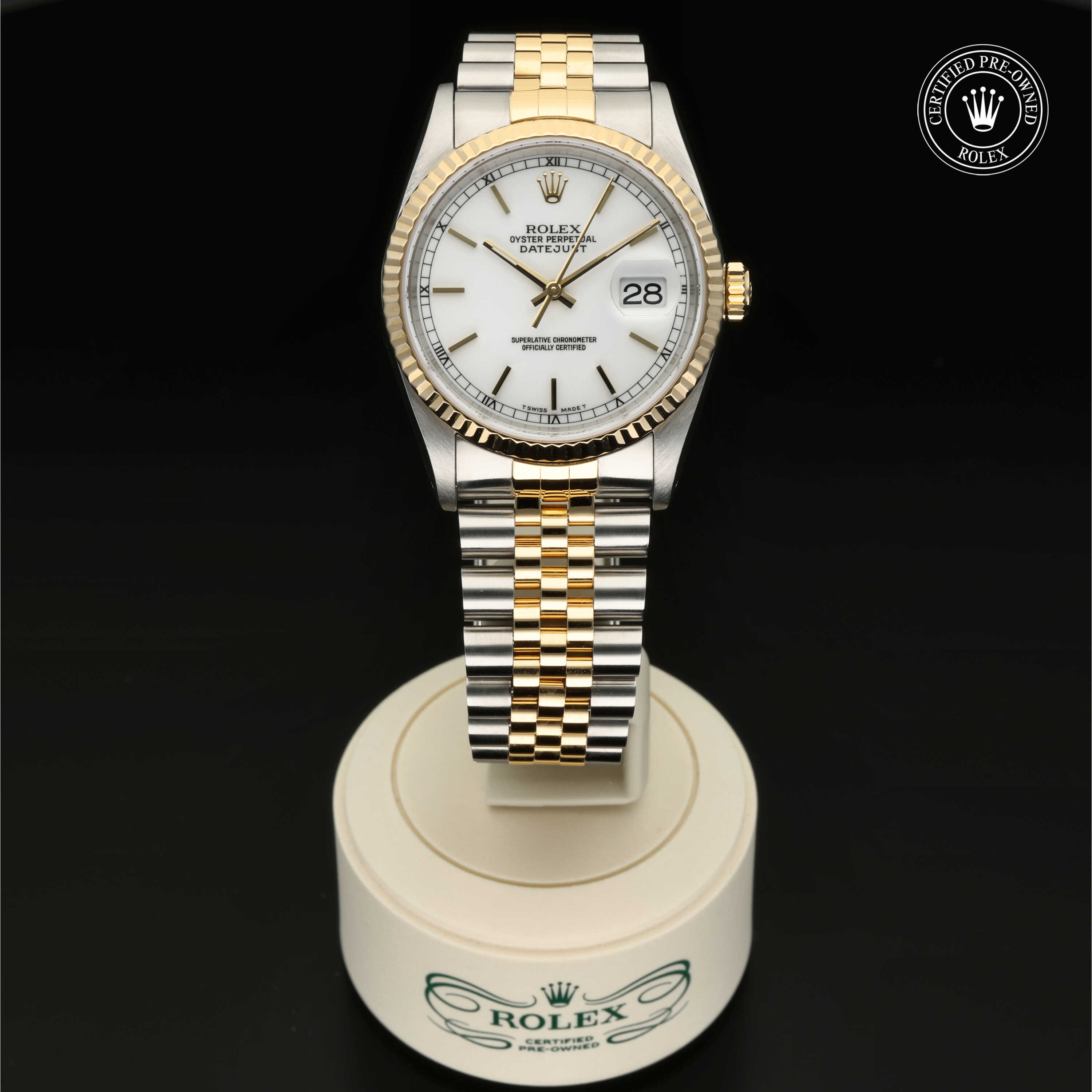 : Datejust 36 aus Edelstahl Oystersteel und Gold von Rolex Certified Pre-Owned