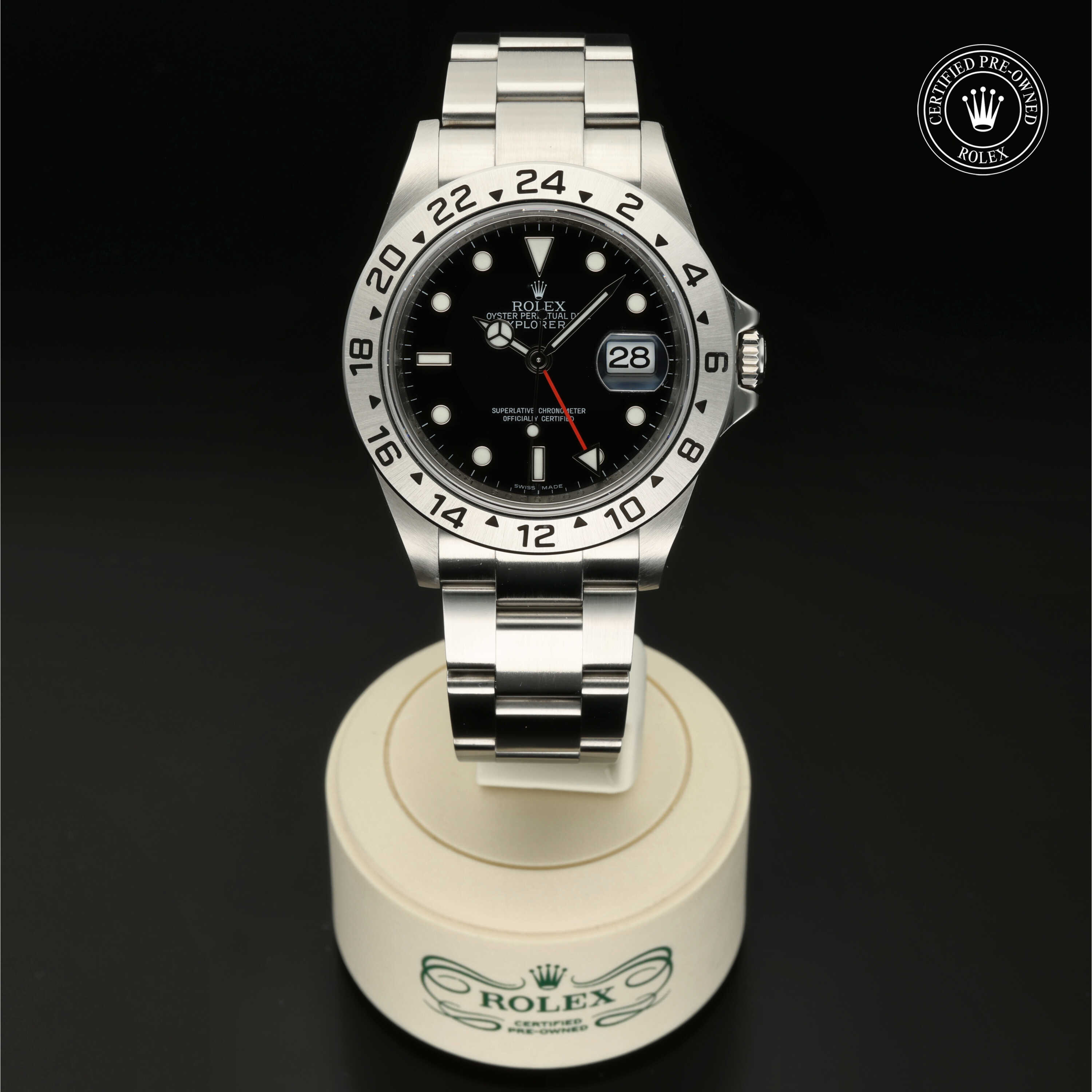 : Explorer II aus Edelstahl Oystersteel von Rolex Certified Pre-Owned