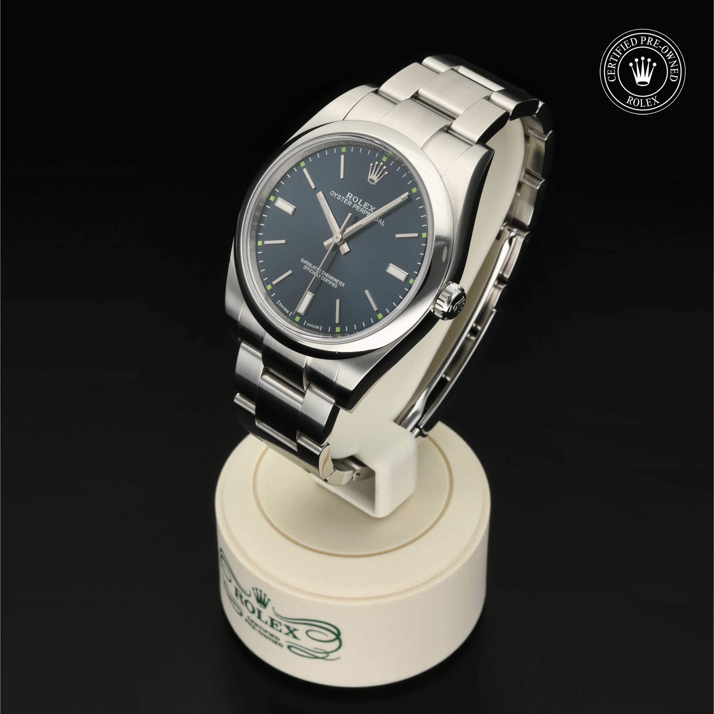 : Oyster Perpetual 39 aus Edelstahl Oystersteel von Rolex Certified Pre-Owned