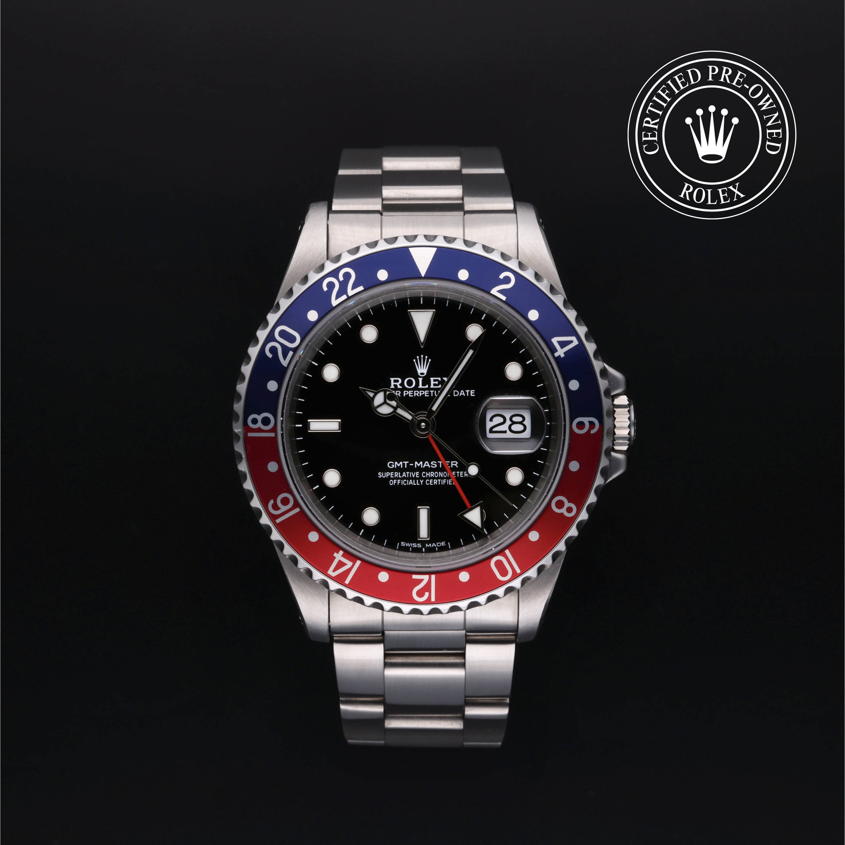 : GMT-Master aus Edelstahl Oystersteel von Rolex Certified Pre-Owned